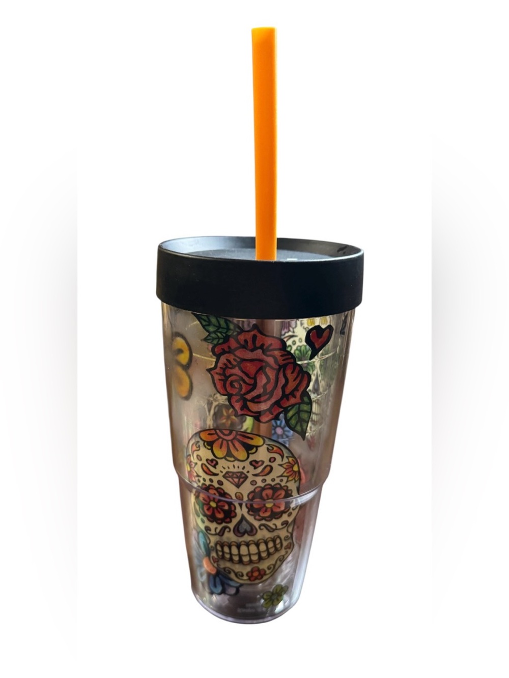 Tervis Day of the Dead Sugar Skull Floral 24 oz Insulated Travel Tumbler